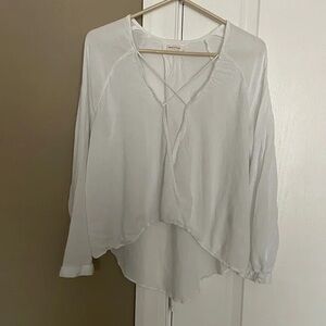 Silence + Noise Ivory Crisscross Blouse